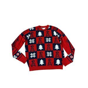 Los Angeles Angels Red Patches Ugly Pullover Sweater MLB Men’s Size